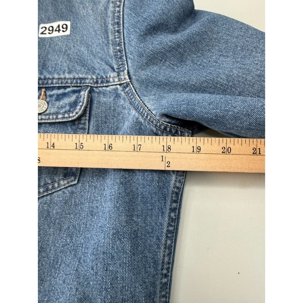 GAP Denim Sherpa Lined Womens Jean Trucker Snap Jacket Retro Size‎ Small